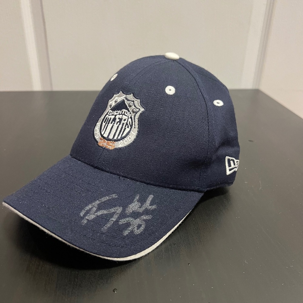 Vintage Edmonton Oilers New‎ Era 25th Anniversary Signed Oil Drop Hat OSFA